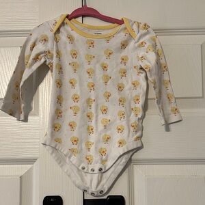 Gymboree White and Yellow Duck Print Bodysuit